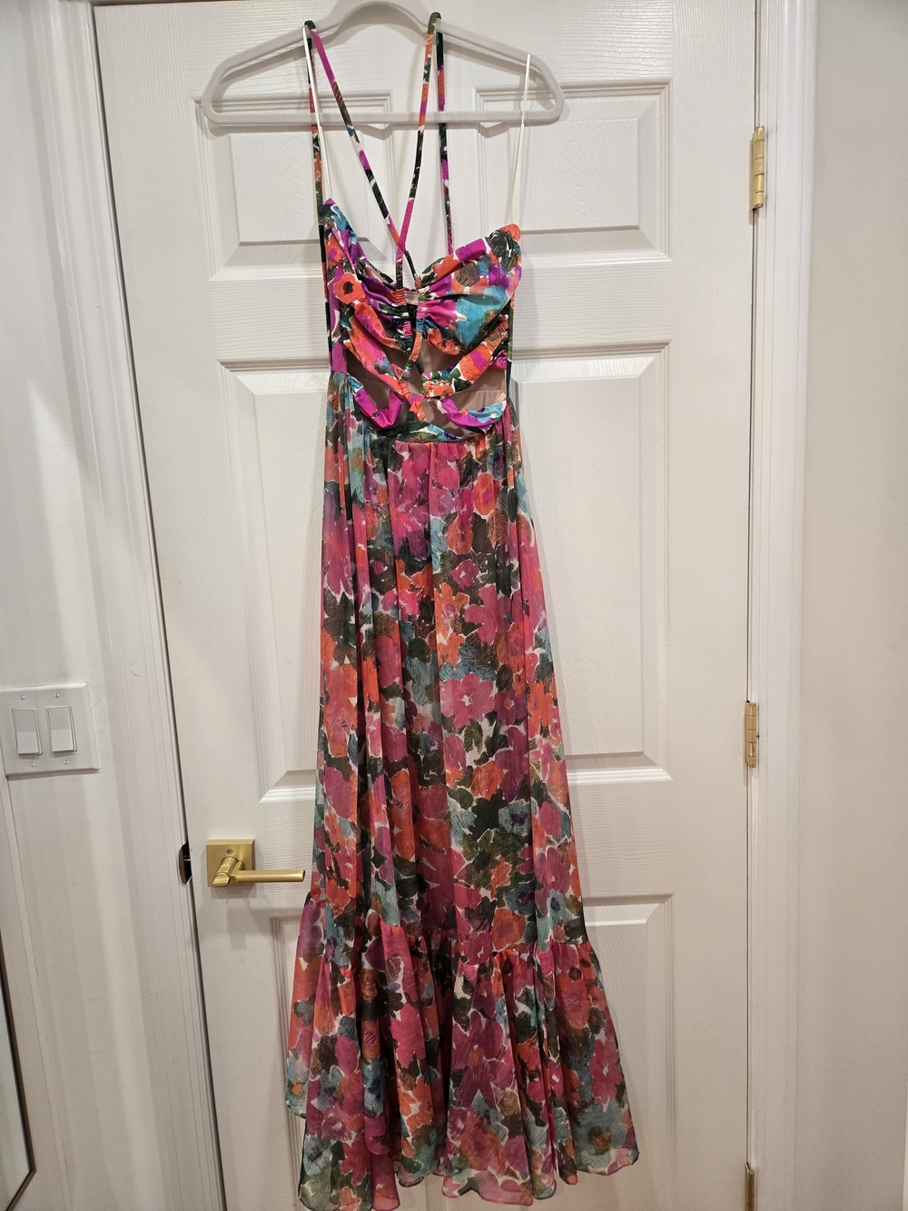 PatBO Vibrant Pink Floral Halter Maxi - Picture 3 of 3